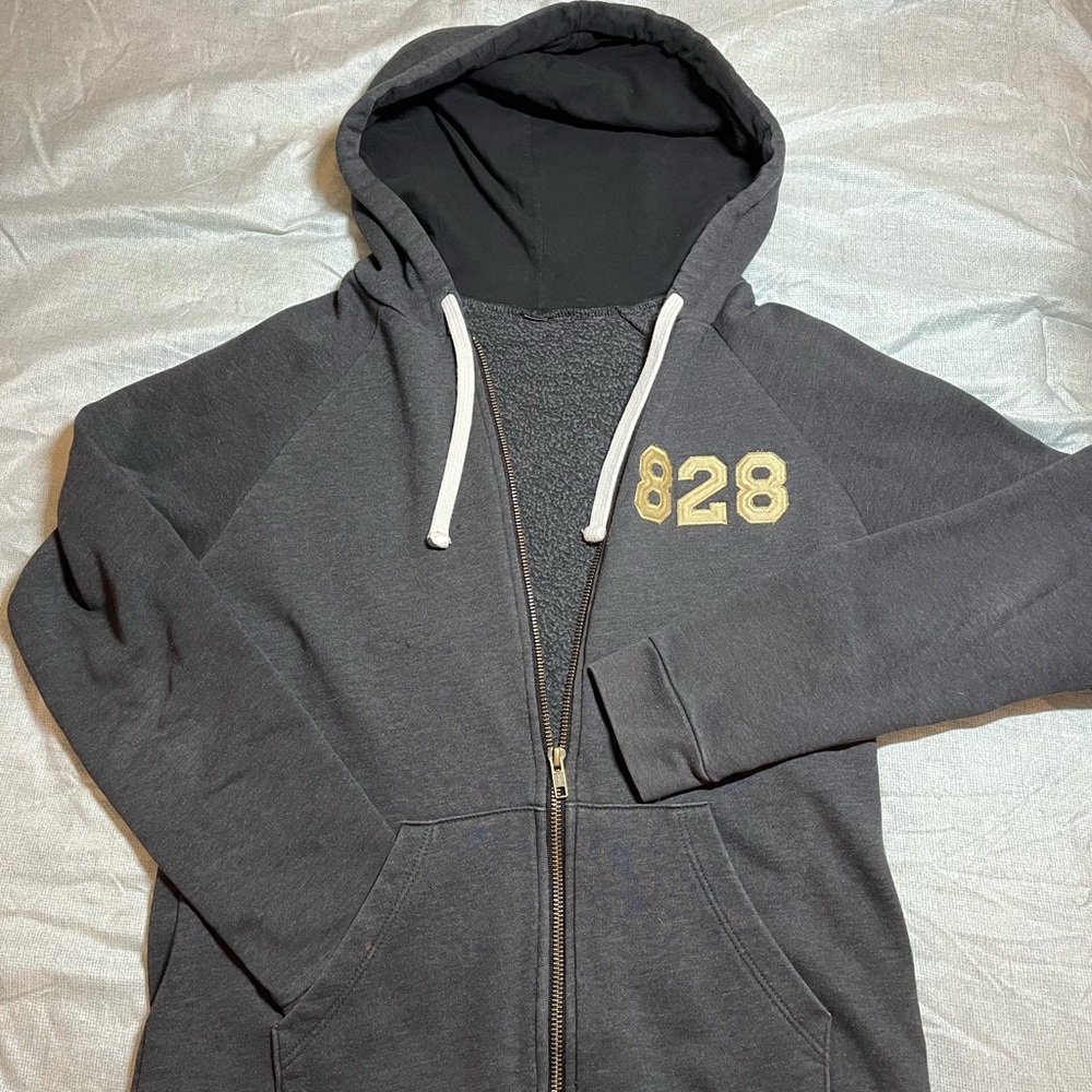 Gray Hoodie with Gold 828 Design